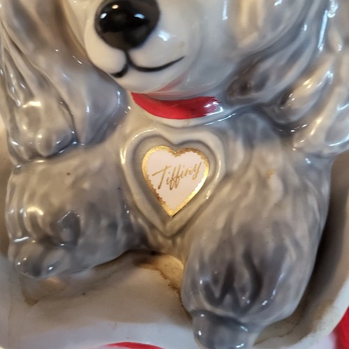 VINTAGE ADORABLE TIFFINY POODLE MASCOT DOG IN REGAL CHINA PURSE BEAM DECANTER - Picture 3 of 8