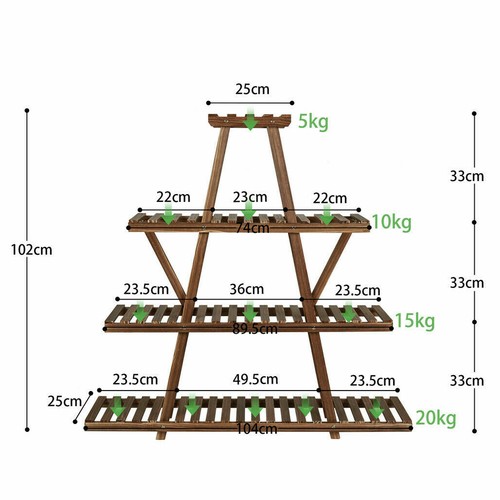 Plant Stand Wood Multiple Potted Shelf Garden Plant Holder Rack for Small Large - Picture 120 of 194