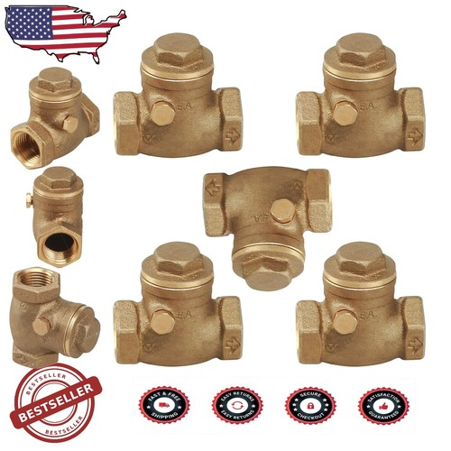 Heavy Duty 3/4 in. FIP Brass Check Valve - Durable Backflow Prevention Set of 5