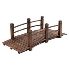 5ft Outdoor Garden Arc Bridge Wooden Walkway for Backyard Pond Landscaping Decor