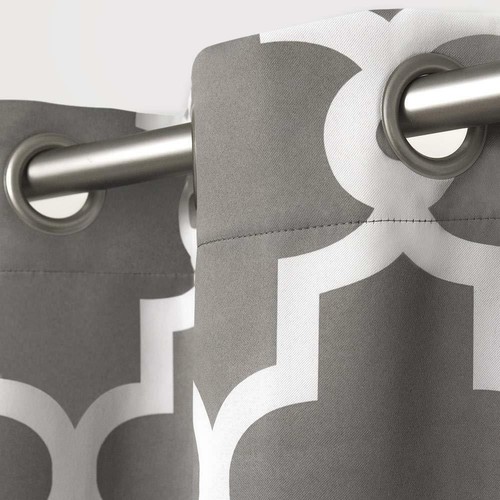 2 -Home Ironwork Sateen Woven Blackout Grommet Top Curtain Panels 52 x 108 - Picture 3 of 5