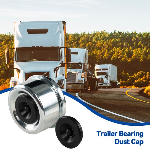 Trailer (4) 2.44" Axle EZ Lube Grease Hub Cover Dust Cap Cup + Extra Rubber Plug - Picture 5 of 6