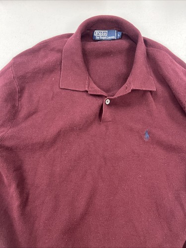 Polo Ralph Lauren Men's Wine Red Solid Pima Cotton Polo Shirt L $98 - Picture 7 of 9