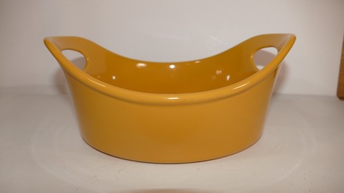 Plato para hornear redondo Rachel Ray 1,5 cuartos de galón amarillo cerámica para servir con asas G014 - Imagen 5 de 13