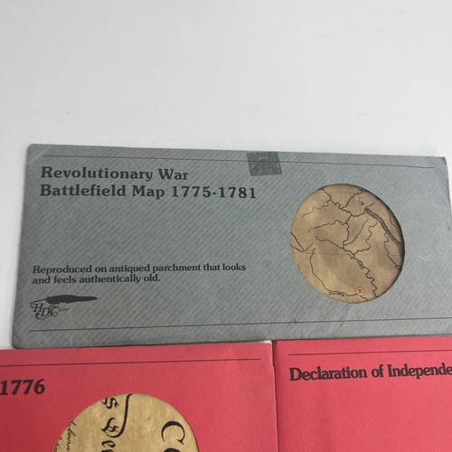 HDC Reproduction Document Lot- 4 Declaration Of Independence, Revolutionary Map - Picture 2 of 11