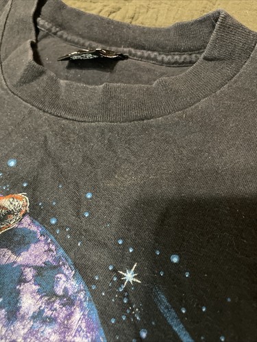 Vintage Habitat Tiger Shirt Galaxy Stars Waterfall Graphic 90s Size L - Picture 3 of 8