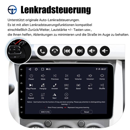Android14 Autoradio 10.1" GPS Nav WIFI 360° Drehbar Bildschirm Kamera 1 DIN DAB - Bild 12 von 16