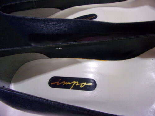 Vintage Impo Women’s Navy leather Heel Pumps Size 9B -HONG KONG - Picture 5 of 9