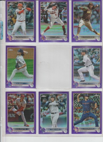2022 TOPPS CHROME UPDATE BASEBALL (39) CARD (PURPLE) INSERT LOT WITH ROOKIES - Picture 1 of 5