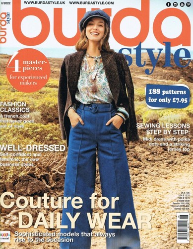 Burda Style Magazine Issue 8 2022 Fashion Sewing 188 Patterns 4 Masterpieces - Picture 2 of 5