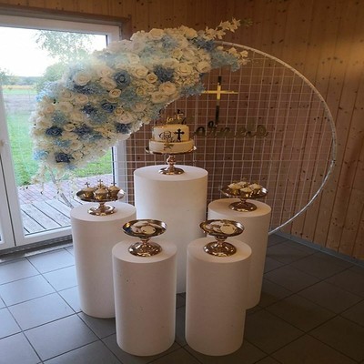 Round Cylinder Pillar Stand Rack For Wedding Cake Display And