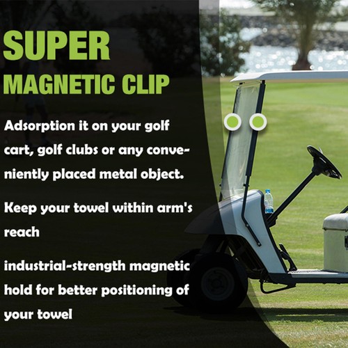 Magnetic Golf Towel Clip, Sticks to club or cart , Men's Golf Equipment - Picture 12 of 12