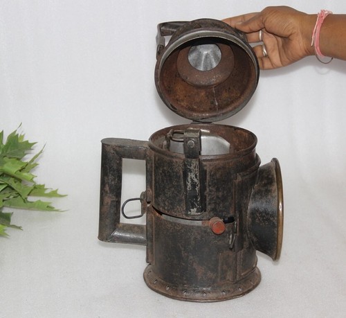 Antik Eisen Lampe Laterne Original Alt Handgefertigt - Bild 12 von 15