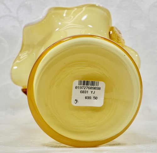 Vidrio superpuesto de taza de mantequilla Fenton, cesta y taza. - Imagen 8 de 10