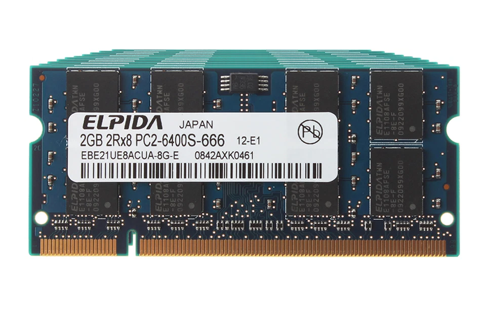 10pcs Elpida 2GB 2RX8 DDR2 800MHz PC2-6400S 200PIN SODIMM Laptop Memory RAM Kits - Image 2 of 4