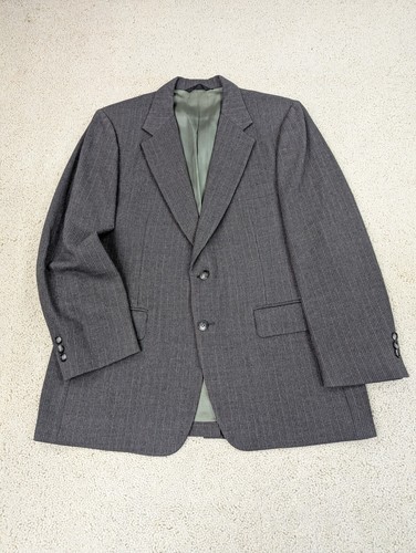 Anzug Herren 40 S 36x29 grau Nadelstreifen Wolle Flanell 3 Stück Jacke Weste Hose USA Vintage - Bild 2 von 23