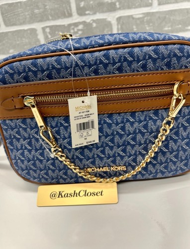 Michael Kors crossbody bag chain zip purse messenger MK signature - Picture 10 of 104