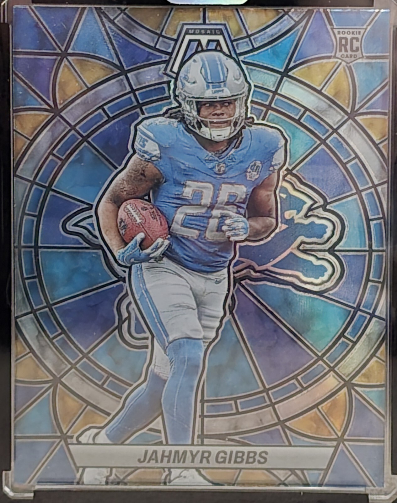 2023 Panini Mosaic Jahmyr Gibbs Stained Glass RC SSP #SG26 Detroit Lions