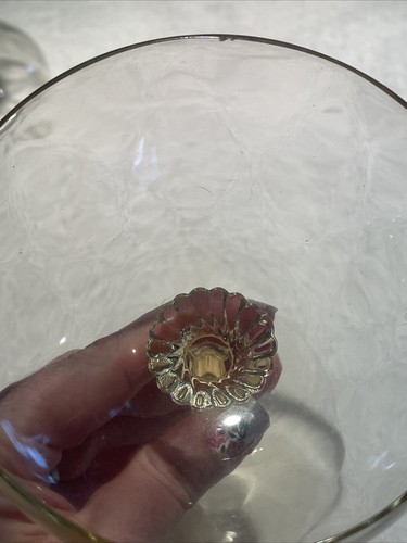 RARO SET DI 3 BICCHIERI SORBETTO ALTI CHAMPAGNE GIALLO SAHARA HEISEY OLD DOMINION - Foto 10 di 12