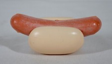 RARE VINTAGE PRETEND PLAY REPLACEMENT PLASTIC HOT DOG SHORT BUN
