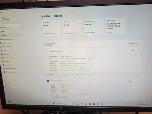 DELL OPTIPLEX 7080 MFF Intel Core i7 10700T 16GB 256GB Windows 11 Pro WiFI - Afbeelding 9 van 10