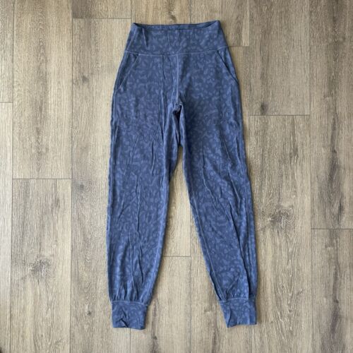 Pantalone donna Lululemon Align Jogger 28" taglia 4 vita alta mimetico animale blu