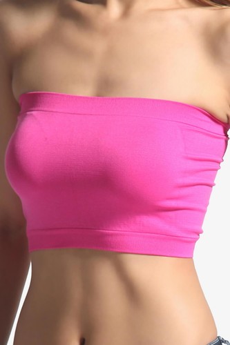 TheMogan Basic Layering Seamless Bra Top Bandeau Strapless Stretch Tube Bralette - Picture 27 of 63