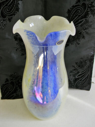 NUEVO SIN ETIQUETAS ~ Precioso Jarrón de Vidrio Artístico Murano Italiano 14" ~ Italia ~ Gran Decoración del Hogar - Imagen 2 de 5