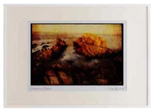 Pacific Coastlines 117006 Rocks & Waves, Evening, Pacific Grove, CA Watercolour