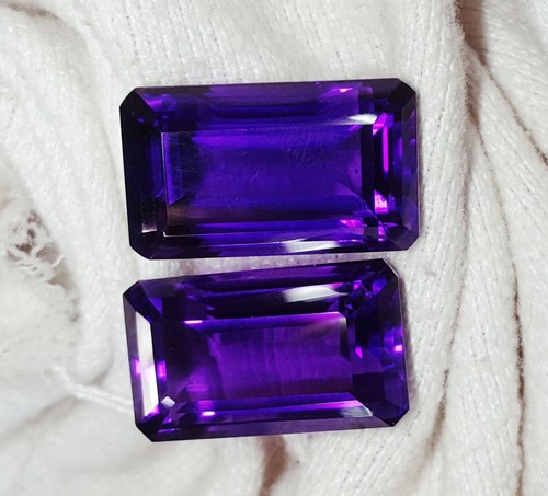 104 Ct Natural Violet Amethyst Pair Loose Gem Untreated Certified Emerald A203 - Picture 3 of 10