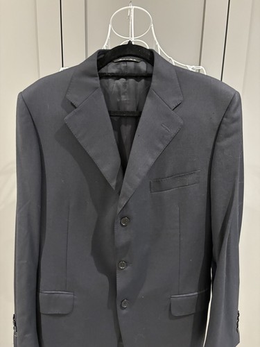 Canali Men’s Navy Blue 100% Virgin Wool Blazer Jacket,Size 52 R,Made In Italy - Picture 3 of 13