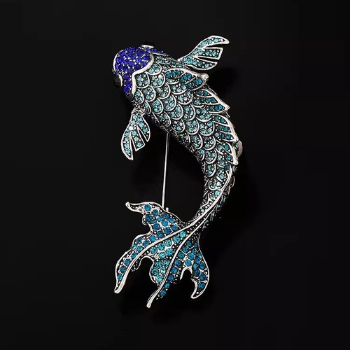 2025 Koi fish rhinestone brooch goldfish fashion jewelry 2.9 inchFestive Brooch - Bild 2 von 6