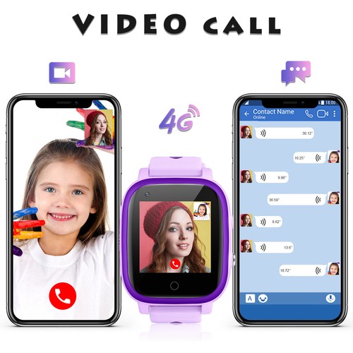 4G Kinder Smartwatch GPS Tracker SMS Anruf Videoanruf SOS Smartwatch Handy - Bild 24 von 53