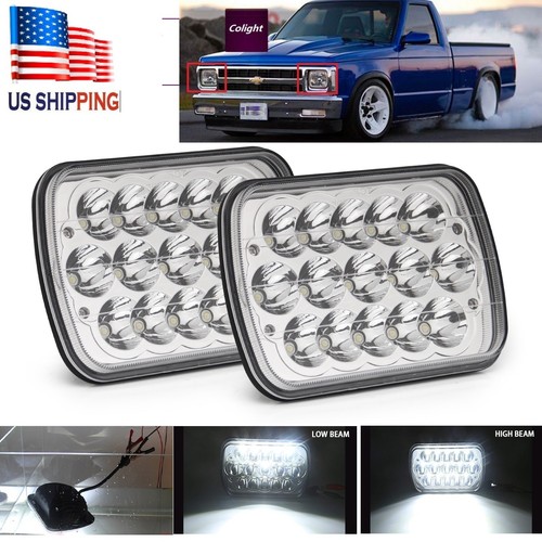 2pcs 7X6'' LED Headlight Square Bulb Hi/Low Sealed Beam for Chevy S10 Sonoma - Picture 1 of 11