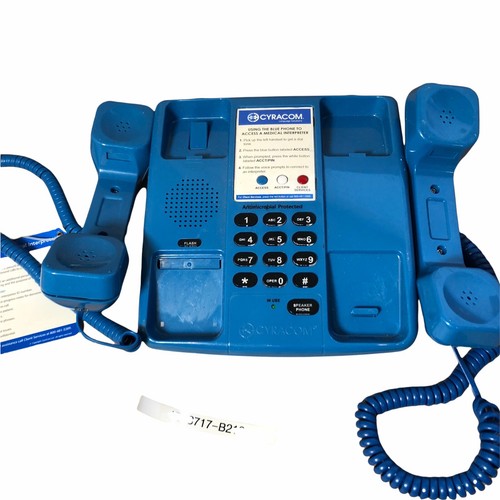Cyracom VT-801 dual handset Blue MEDICAL phone with Over-the-Phone Translation - Picture 4 of 5