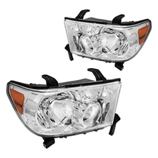 Headlight Assembly Fit For 2007-2011 Toyota Tundra Clear Lens Chrome Housing