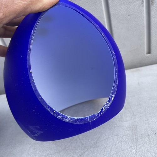 Pair Of Leucos Italy Modernist Hanging Light Cobalt Blue Shade. Small Chip - Picture 9 of 13