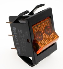 Arrow 2601A11E 2800 DPST (ON)-OFF Mom Amber Neon Lighted Rocker Switch 125VAC