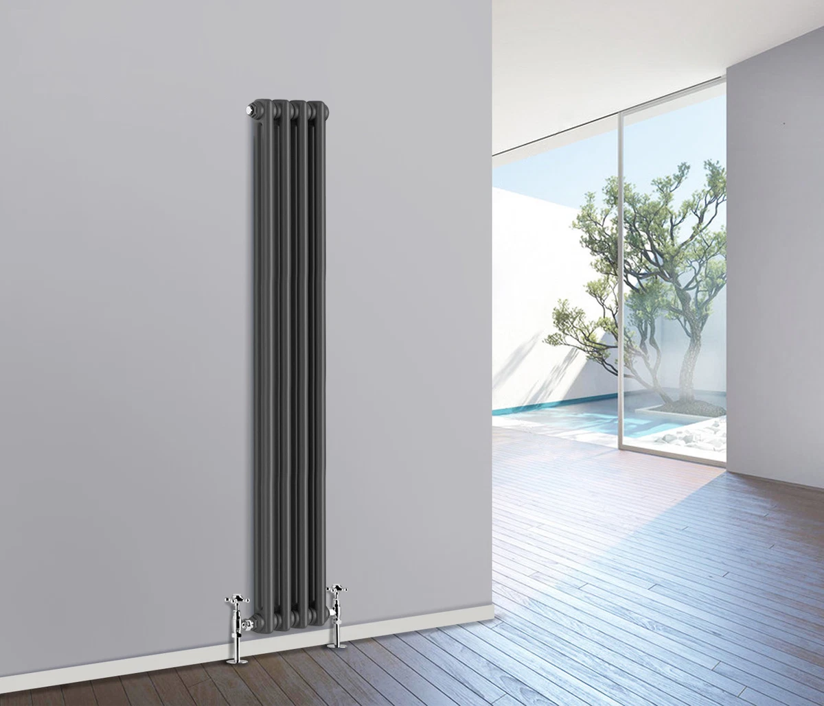 Traditional Column Vertical Vintage Radiator Anthracite Cast Iron Style  Rads | eBay