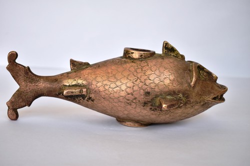 Antique Mughal Brass Fish Probably A Section From A Ceremonial Standard Rare " - Picture 4 of 11