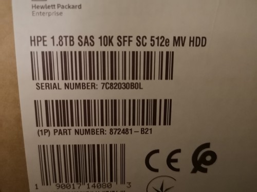 HPE 1.8TB 12G 10k 2.5'' SFF SC 512e MV SAS HDD - HP 872481-B21 / 872738-001 (x1) - Afbeelding 4 van 4