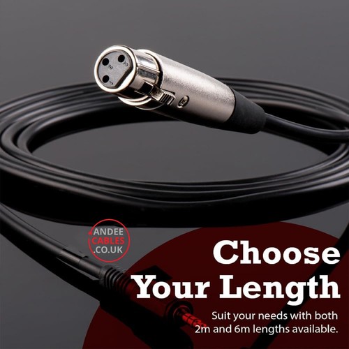 2m 2 Metre XLR 3 pin Female Socket to 3.5mm stereo Jack Cable Microphone to PC - Picture 4 of 8