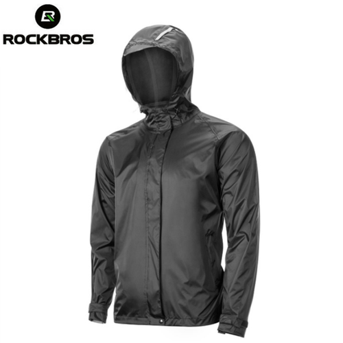 ROCKBROS Cycling Waterproof Jacket Men Reflective Hooded Raincoat Windbreaker - Picture 14 of 19