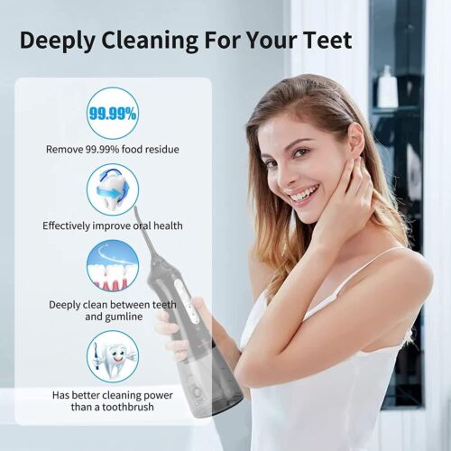 Water Flosser Cordless 3 Mode Oral Irrigator Jet Tips Pick Teeth Cleaner IPX7 - Picture 2 of 8