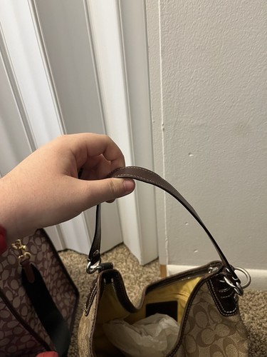 Coach Signature Stripe Chelsea Hobo Shoulder Bag Purse F14476 - Picture 2 of 5