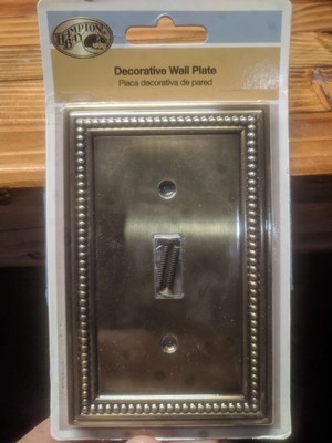 Hampton Bay Beaded Decorative Single Switch Plate, Tumbled Antique Brass 885785611289 | eBay