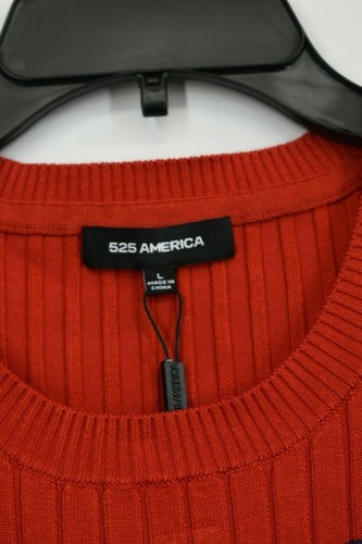 525 America Womens Placed Stripe Rib Dress Crew Neck Long Sleeves Slips Knit L - Bild 8 von 8