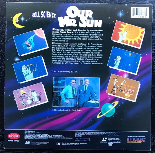 Bell Science Our Mr. Sun Frank Capra Rhino Home Video Laserdisc RARE - Imagen 4 de 5