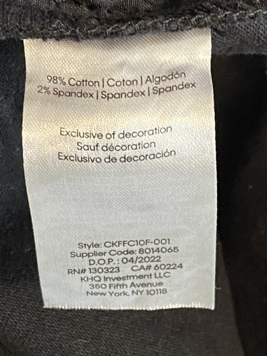 Calvin Klein Big Boys' Slim Straight Fit Stretch Denim Shorts Black Size 18 NWT - Picture 8 of 11