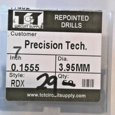 TCT REPOINTED DRILLS RDX 3.95MM 0.1555" DIA 0.472" FLUTE LOT OF 50 